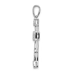 14K White Gold Diamond Filigree Cross Pendant - Product Photo