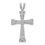 14K White Gold Diamond Filigree Cross Pendant - Product Photo