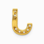 14K Yellow Gold Diamond Letter J Initial Charm - Product Photo