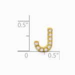 14K Yellow Gold Diamond Letter J Initial Charm - Product Photo