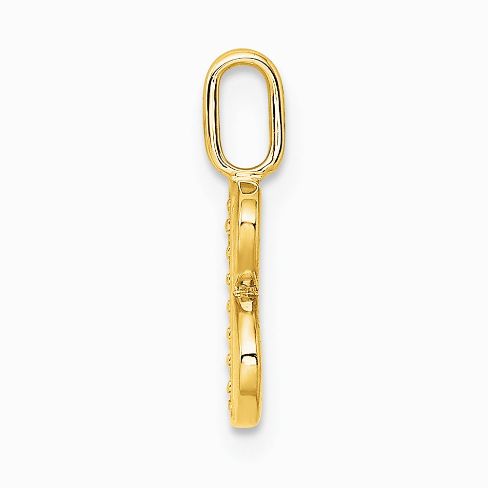 14K Yellow Gold Diamond Letter B Initial Pendant - Product Photo