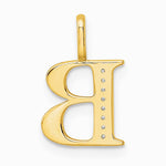 14K Yellow Gold Diamond Letter B Initial Pendant - Product Photo