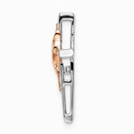 14K Two-tone White & Rose Diamond Cross Chain Slide - Product Photo