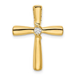 14K Yellow Gold Polished Diamond Cross Chain Slide - Product Photo