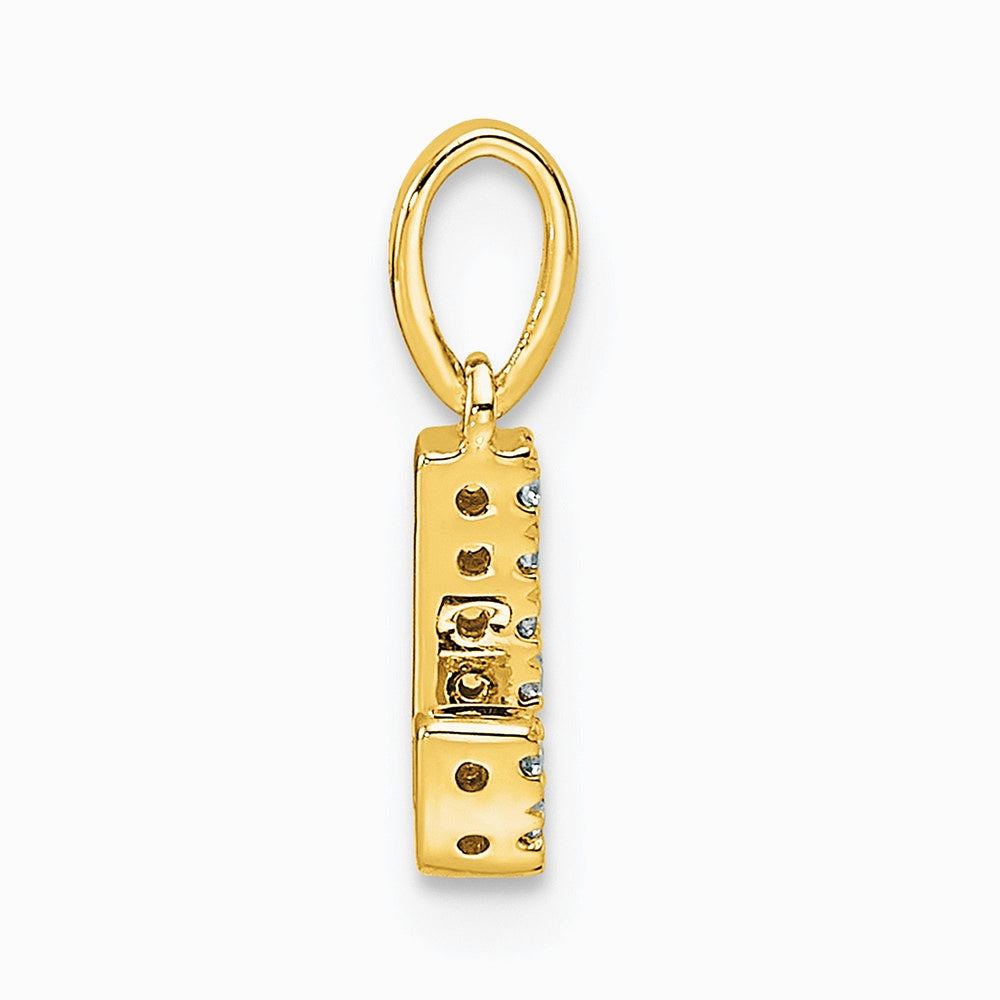 14K Yellow Gold Diamond Letter J Initial with Bail Pendant - Product Photo