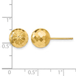 14K Yellow Gold 9mm Diamond-cut Mirror Ball Post Earrings - Product Photo