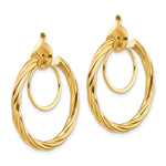 14K Twisted Non-pierced Hoop Earrings - Product Photo