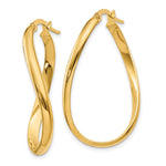14k 3mm Twisted Oval Hoop Earrings - Product Photo