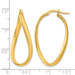 14k 3mm Twisted Oval Hoop Earrings - Product Photo
