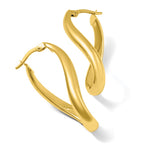 14k 3mm Twisted Oval Hoop Earrings - Product Photo