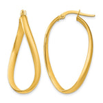14k 3mm Twisted Oval Hoop Earrings - Product Photo