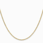 14K Tri-Color 2.0 mm Tri-color Gold Pavé Valentino Chain Necklace 16"-24" - Product Photo