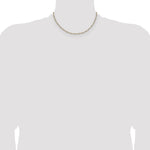 14k 2.3mm Semi-solid with Rhodium PavÃ© Figaro Chain - Product Photo