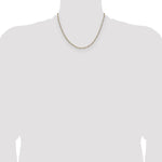 14k 2.3mm Semi-solid with Rhodium PavÃ© Figaro Chain - Product Photo