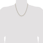 14k 2.3mm Semi-solid with Rhodium PavÃ© Figaro Chain - Product Photo
