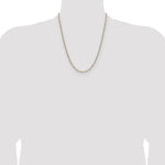 14k 2.3mm Semi-solid with Rhodium PavÃ© Figaro Chain - Product Photo