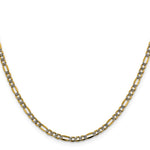 14k 3.2mm Semi-solid with Rhodium PavÃ© Figaro Chain - Product Photo