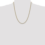 14k 3.2mm Semi-solid with Rhodium PavÃ© Figaro Chain - Product Photo