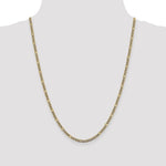 14k 3.2mm Semi-solid with Rhodium PavÃ© Figaro Chain - Product Photo