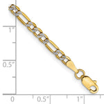 14k 3.2mm Semi-solid with Rhodium PavÃ© Figaro Chain - Product Photo