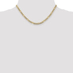 14k 3.9mm Semi-solid with Rhodium PavÃ© Figaro Chain - Product Photo