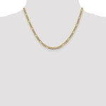 14k 3.9mm Semi-solid with Rhodium PavÃ© Figaro Chain - Product Photo