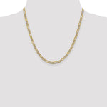 14k 3.9mm Semi-solid with Rhodium PavÃ© Figaro Chain - Product Photo