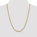 14k 3.9mm Semi-solid with Rhodium PavÃ© Figaro Chain - Product Photo