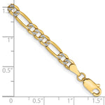 14k 3.9mm Semi-solid with Rhodium PavÃ© Figaro Chain - Product Photo