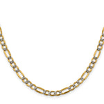 14k 5.25mm Semi-solid with Rhodium PavÃ© Figaro Chain - Product Photo