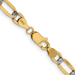 14k 5.25mm Semi-solid with Rhodium PavÃ© Figaro Chain - Product Photo