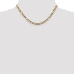 14k 5.25mm Semi-solid with Rhodium PavÃ© Figaro Chain - Product Photo