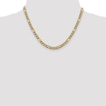14k 5.25mm Semi-solid with Rhodium PavÃ© Figaro Chain - Product Photo