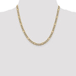 14k 5.25mm Semi-solid with Rhodium PavÃ© Figaro Chain - Product Photo