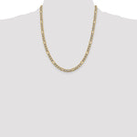 14k 5.25mm Semi-solid with Rhodium PavÃ© Figaro Chain - Product Photo