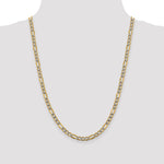 14k 5.25mm Semi-solid with Rhodium PavÃ© Figaro Chain - Product Photo