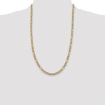 14k 5.25mm Semi-solid with Rhodium PavÃ© Figaro Chain - Product Photo