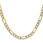 14k 6.5mm Semi-solid with Rhodium PavÃ© Figaro Chain - Product Photo