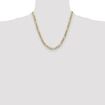 14k 6.5mm Semi-solid with Rhodium PavÃ© Figaro Chain - Product Photo