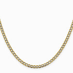 14K Yellow & RH 3.4 mm Semi-solid with RH Pavé Curb Chain Necklace 16"-24" - Product Photo