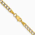 14K Yellow & RH 3.4 mm Semi-solid with RH Pavé Curb Chain Necklace 16"-24" - Product Photo