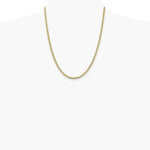 14K Yellow & RH 3.4 mm Semi-solid with RH Pavé Curb Chain Necklace 16"-24" - Product Photo