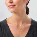 14ky Cutout Letter P Initial Pendant - Model Shot