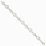 Sterling Silver Polished Paw Print Bracelet - Product Photo