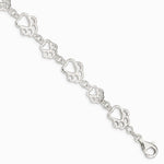 Sterling Silver Polished Paw Print Bracelet - Product Photo