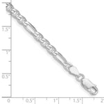 Sterling Silver Rhodium-plated 3.75mm Figaro Anchor Chain Bracelet 7"-8" - Product Photo