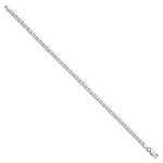 Sterling Silver Rhodium-plated 3mm Flat Anchor Chain Anklet Bracelet 7"-10" - Product Photo