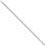 Sterling Silver 3.75mm Flat Anchor Chain Bracelet 7"-9" - Product Photo