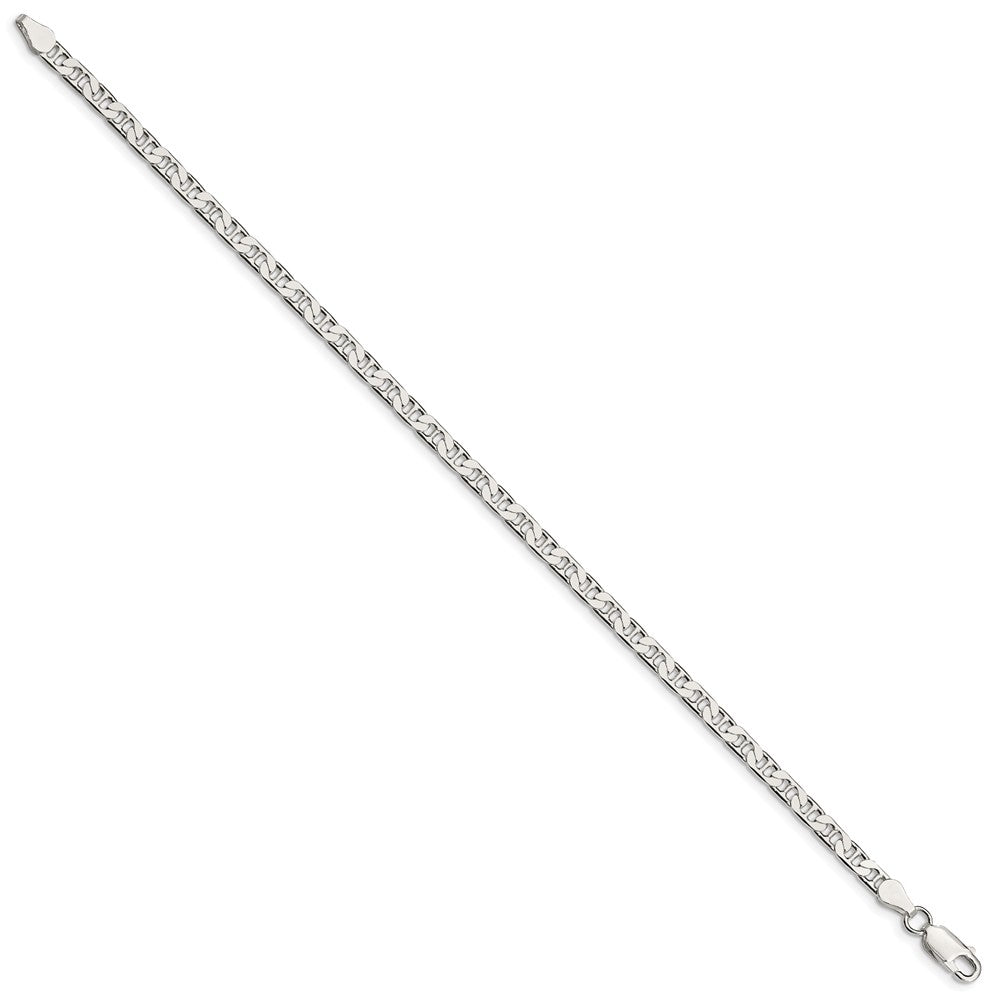 Sterling Silver 3.75mm Flat Anchor Chain Bracelet 7"-9" - Product Photo