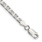 Sterling Silver 3.75mm Flat Anchor Chain Bracelet 7"-9" - Product Photo